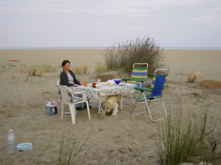 Abendessen am Strand