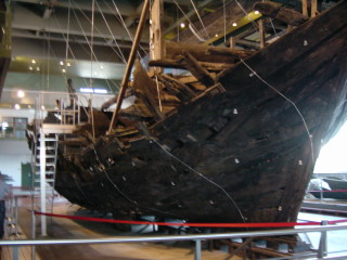 restauriertes altes Handelsschiff